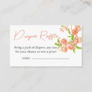 Cartão De Informações Fralda Raffle Watercolor Um Pêssego Doce
