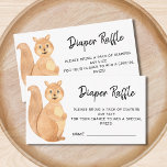 Cartão De Informações Fralda Raffle Woodland Chá de fraldas Enclos<br><div class="desc">Esta placa de chá de fraldas de Raffle de Fralda giro é decorada com um esquilo de aquarela. Porque nós criamos nosso próprio trabalho de arte você não encontrará essa imagem exata de outros designers. Original Watercolor © Michele Davies.</div>