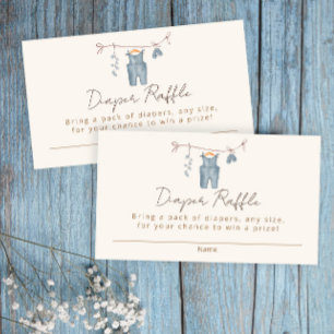 Cartão De Informações Fralda rifle boho roupas de bebê aquarela