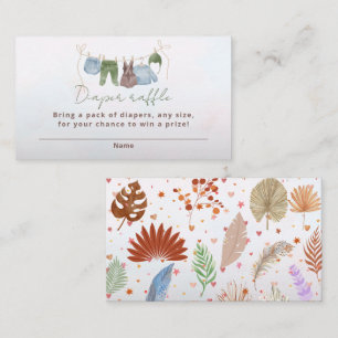 Cartão De Informações Fralda rifle boho roupas de bebê aquarela
