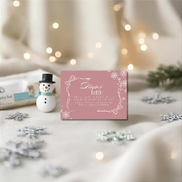 Cartão De Informações Fralda rosa-inverno Chá de fraldas Raffle