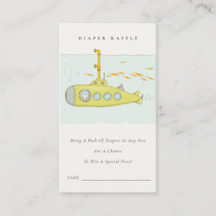 Cartão De Informações Fralda submarina Chá de fraldas Raffle