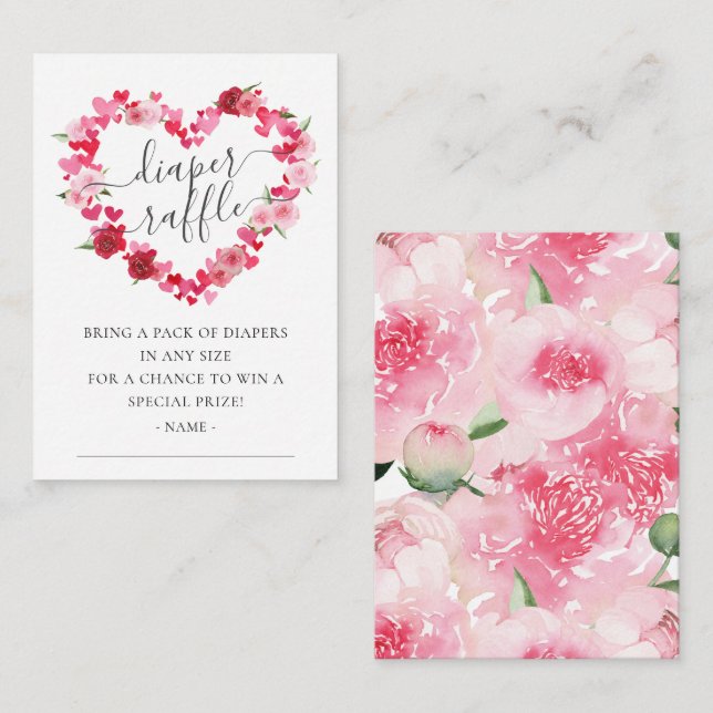 Cartão De Informações Fralda Swetheart Raffle Enclosure (Frente/Verso)