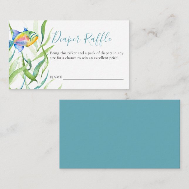 Cartão De Informações Fralda Tema Tropical Raffle Invent (Frente/Verso)