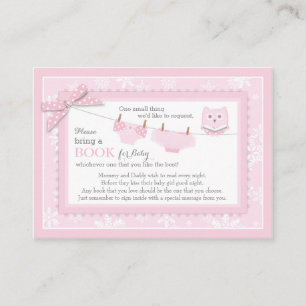 Cartão De Informações Fralda Tutu Flocos de neve Traga um Livro