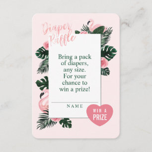 Cartão De Informações Fraldas de Flamingo Rosa Tropical Raffle Gabinete 