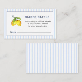 Cartão De Informações Fraldas de Lembrancinha de Baby shower Listras Azu