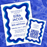 Cartão De Informações Frame Wavy Quic Personalizado Bar QR Moderno QR Ba<br><div class="desc">CARDS ENCLOSURE perfeitos para incluir para uma morcega mitzvah, bar mitzvah ou outra comemoração judaica! A mão fez uma moldura ondulante para você do lado da frente! TOTALMENTE PERSONALIZÁVEL! Clique em "Personalizar" acima para editar o texto e adicionar seu link ao código QR. Clique em "editar usando a ferramenta design"...</div>