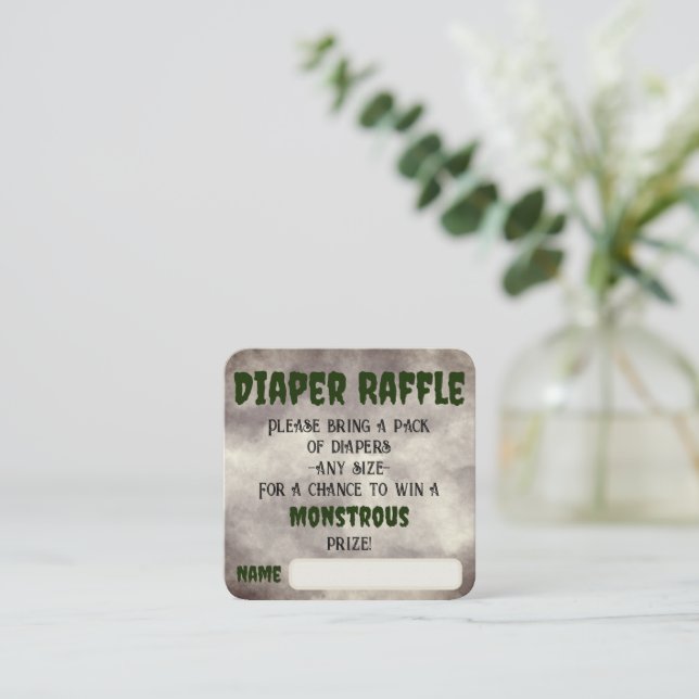 Cartão De Informações Frankenstein Fralda Raffle (Em pé/Frente)