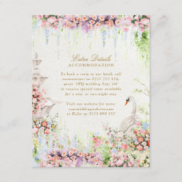 Cartão De Informações French Garden Wedding Accommodation Enclosure Card
