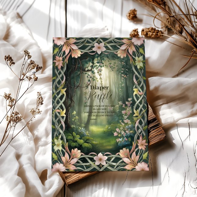 Cartão De Informações Frente de Madeira Whimssland Raffle Diapper (Criador carregado)