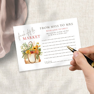 Cartão De Informações Fresco fora do mercado Deseja Chá de panela