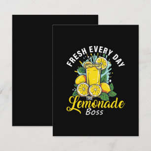 Cartão De Informações Fresco Todos os Dias O Chefe da Limonada