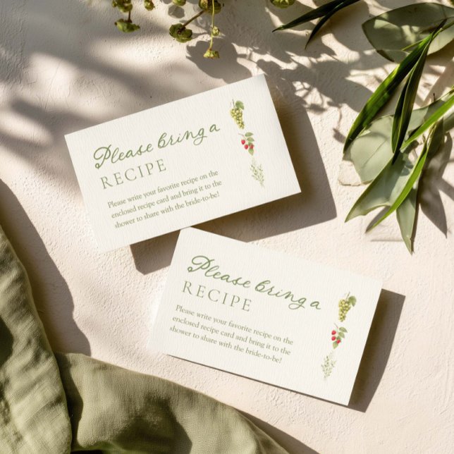 Cartão De Informações Fresh Off The Market Bridal Shower recipe (Criador carregado)