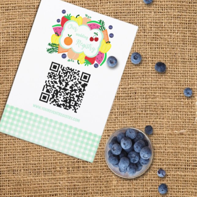 Cartão De Informações Fresh Off The Market Bridal Shower Registry (Criador carregado)