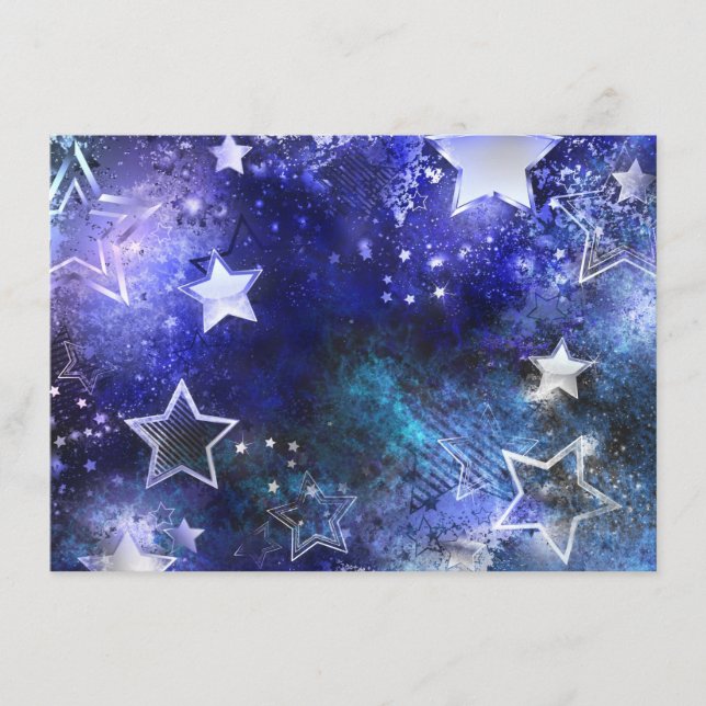 Cartão De Informações Fundo de Espaço com Estrelas (Frente)
