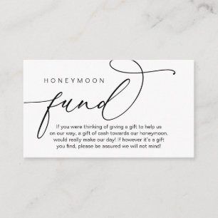 Cartão De Informações Fundo de Lua de Casamento, presentes em dinheiro v