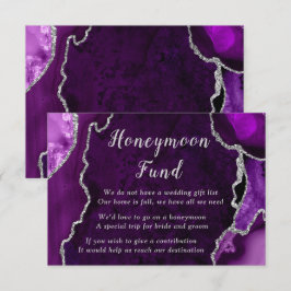 Cartão De Informações Fundo de Lua de Mel de Casamento Ágata Roxo e Prat