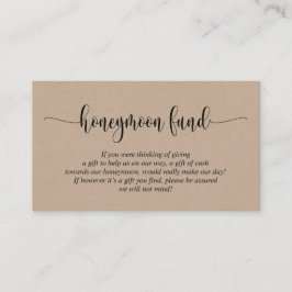 Cartão De Informações Fundo de lua de mel e desejo, Rustic Kraft