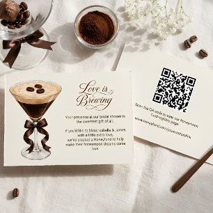 Cartão De Informações Fundo de Lua de Mel Espresso Martini Love Is Brewi