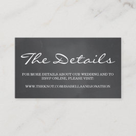 Cartão De Informações Fundo de Quadro Negro para Site de Casamento