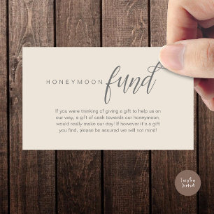 Cartão De Informações Fundo Honeymoon de Casamento, Desejo, Dinheiro, Cl