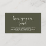 Cartão De Informações Fundo Honeymoon de Casamento, Moderno Mínimo<br><div class="desc">Este é o Cartão de Aluguer de Fundo de Lua de mel de Casamento,  no tema moderno e mínimo da design,  no tema verde-oliva. Você pode mudar as cores da fonte e adicionar os detalhes de seu desejo na lua de mel. #TeeshaDerrick</div>