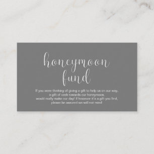Cartão De Informações Fundo Honeymoon de Casamento, Moderno Mínimo