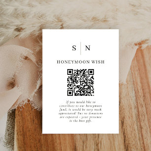 Cartão De Informações Fundo Honeymoon   Registro de código QR preto e br