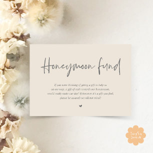 Cartão De Informações Fundo Honeymoon Wish Cash