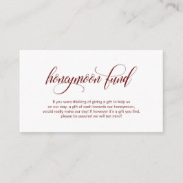 Cartão De Informações Fundo Moderno elegante de Casamento Burgundy Honey