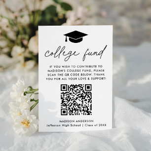 Cartão De Informações Fundo para a Universidade de Graduação de Script N