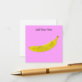 Cartão De Informações Fundo Rosa pop Art Banana Personalizado