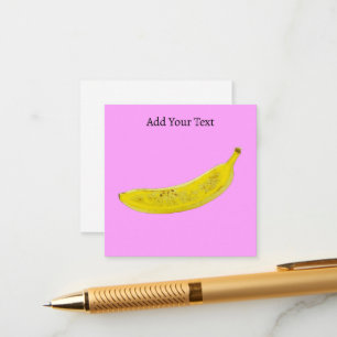 Cartão De Informações Fundo Rosa pop Art Banana Personalizado