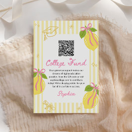 Cartão De Informações Fundo Universitário de Graduação Limão Recém Gradu