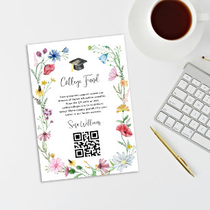 Cartão De Informações Fundo universitário para a graduação de flores sel