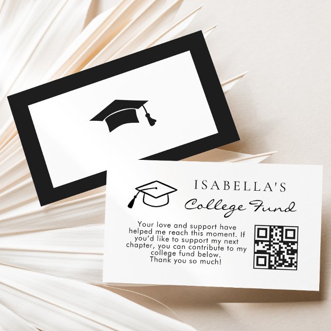 Cartão De Informações Fundo Universitário Qr Code Formatura Simples (Criador carregado)