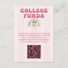 Cartão De Informações Fundos da Faculdade de Celebração de Formando Rosa