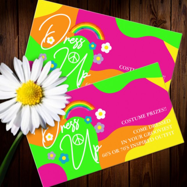 Cartão De Informações Funky Retro Bridal Shower Costume Dress Up (Criador carregado)