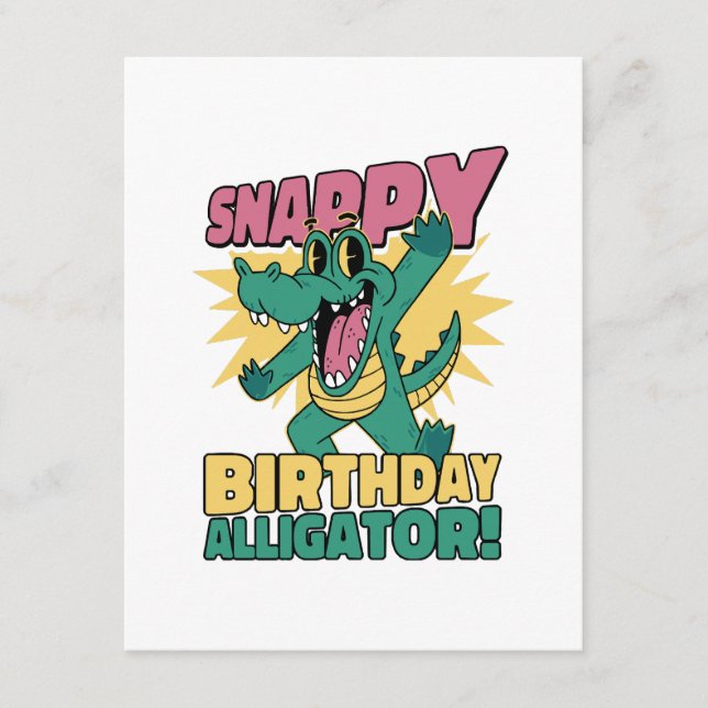 Cartão De Informações Funny Alligator Lover e Birthday Crocodile Gator (Frente)