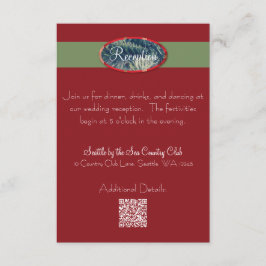 Cartão De Informações Gabinete de Casamento de Natal Crimson & Evergreen