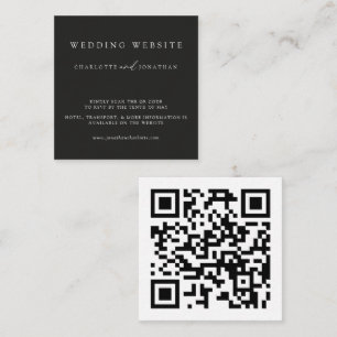 Cartão De Informações Gabinete de Código QR do Site de Casamento Minimal