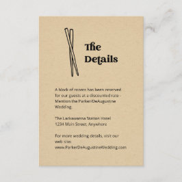 Cartão De Informações Gabinete de Detalhes de Informações de Casamento C