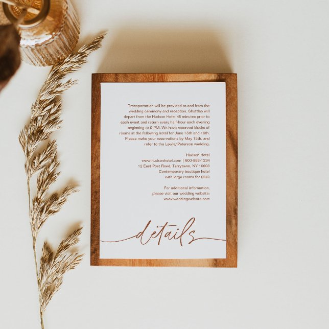 Cartão De Informações Gabinete de Detalhes do Casamento de SIENNA Terrac (Criador carregado)