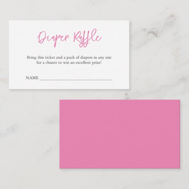 Cartão De Informações Gabinete de Raffle de Fralda Simples (Frente/Verso)
