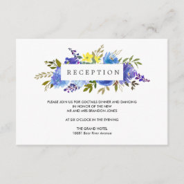 Cartão De Informações Gabinete de Recepção de casamento de Flor Azul Ama