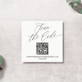 Cartão De Informações Gabinete de Website de Casamento de Código QR Eleg