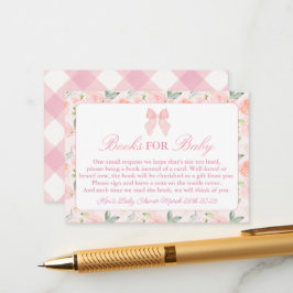 Cartão De Informações Gabinete do Chá de fraldas Floral de Coquetes de A