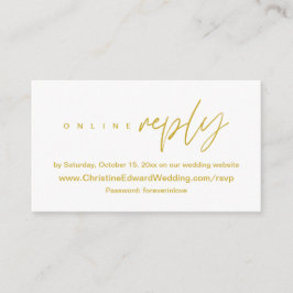 Cartão De Informações Gabinete RSVP Online Elegante, Minimalista, Casame