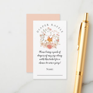 Cartão De Informações Galinha-Vintage Floresta Fralda Raffle Chá